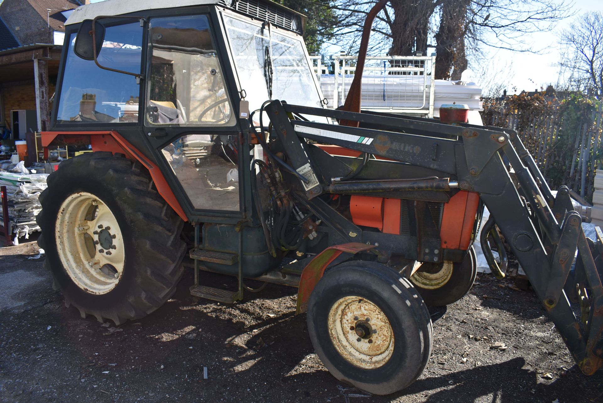 Zetor Tractor 6211 with TN360A Front Loader, Forklift Tines, and Shovel Bucket Reg: G442 LEX,