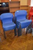 *Fourteen Stackable Blue Plastic School Chairs (Lots 1001 - 1093 are based at Hall Road Academy,
