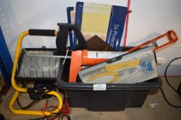 *Portable Halogen Light, and a Box of Assorted Tools