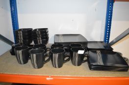 *Set of Ethos Black & White Plates, Mugs, Bowls, and Placemats