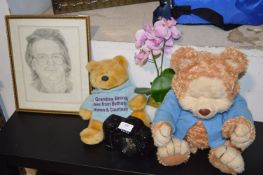 *Two Teddies, Camera Clock, Framed Picture, etc.