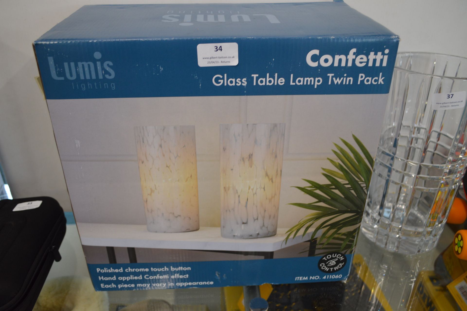 *Lumis Confetti Glass Table Lamp 2pk