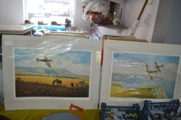 Two Signed Donald Ayres Spitfire Prints