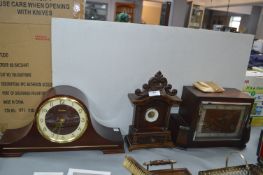 Three Wood Cased Mantel Clocks
