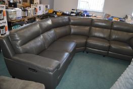 *Leather 5 Seat Electric Reclining Corner Sofa