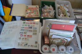 Collection of Assorted Stamp Albums, Loose Stamps,