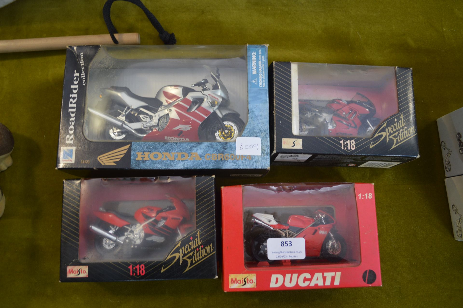 Four Diecast Model Motorbikes by Miesto etc.