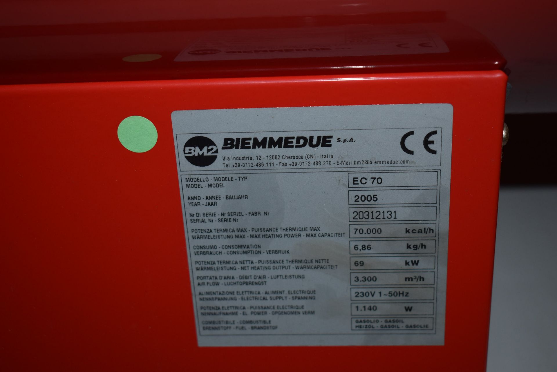 *Biemmudue EC70 Diesel Space Heater with Ducting - Image 6 of 6