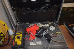 *Case Containing Two Soldering Guns, Multimeter, Pliers, etc.