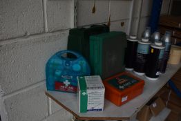 *Four Assorted First Aid Kits and a Box of Eye Wash