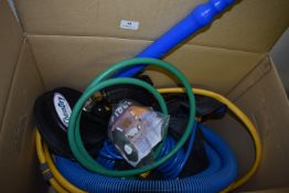 *Box of Various Vacuum Equipment, Flat Surface Cleaners, etc.