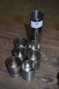 *Six Stainless Steel Spirit Measures and One Wine Measure