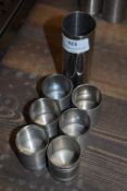 *Six Stainless Steel Spirit Measures and One Wine Measure
