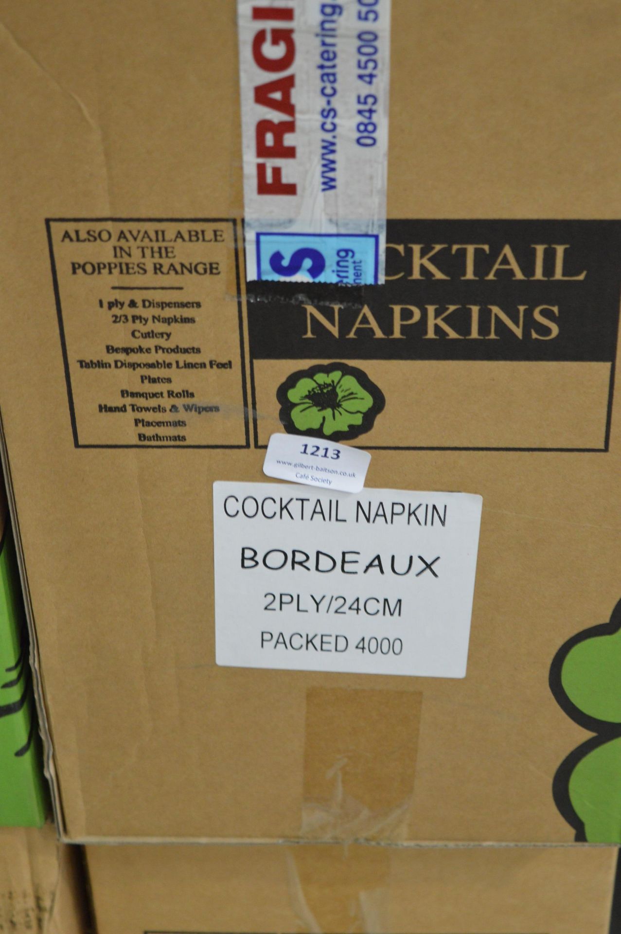 *Box of 4000 Bordeaux Cocktail Napkins 2-ply