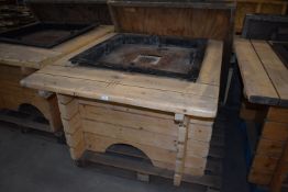 *Steel Fire Pit in Softwood Surround with Cover