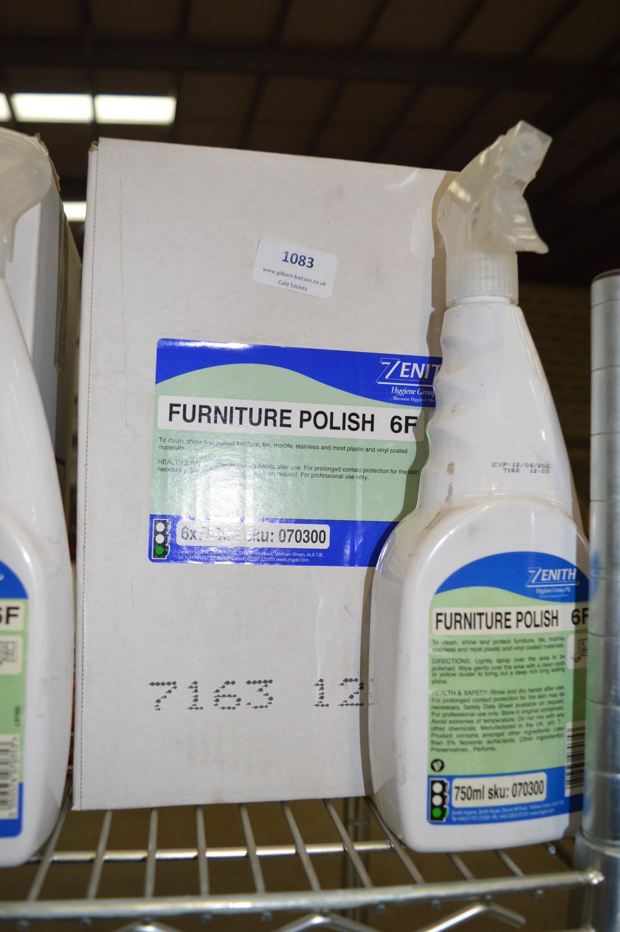 *7x 750ml Spray Bottles of Zenith Furniture Polish 6F