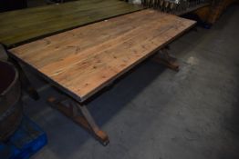 Pine Refectory Style Table on Folding Legs 240x86cm