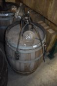 *Oak Barrel with Electric Light Fitting