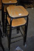 *Two Wood Seated Tubular Framed Stackable Barstools