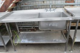 *Stainless Steel Sink Unit with Taps, Lefthand Dra