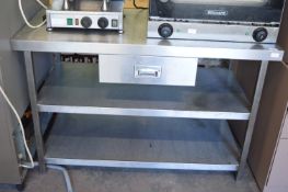 Stainless Steel Preparation Table with Two Undersh
