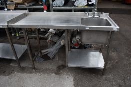 *Stainless Steel Sink Unit ~150x50cm x 90cm tall