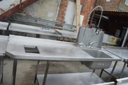 *Stainless Steel Sink Unit with Taps 230cm long