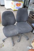 Two Swivel Gas-Lift Office Chairs