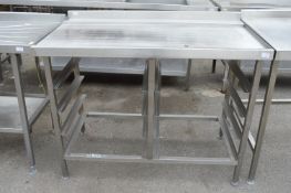 *Stainless Steel Tray Table with Upstand to Rear a