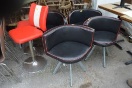 Four Black Quadrant Chair, and Two Barstool