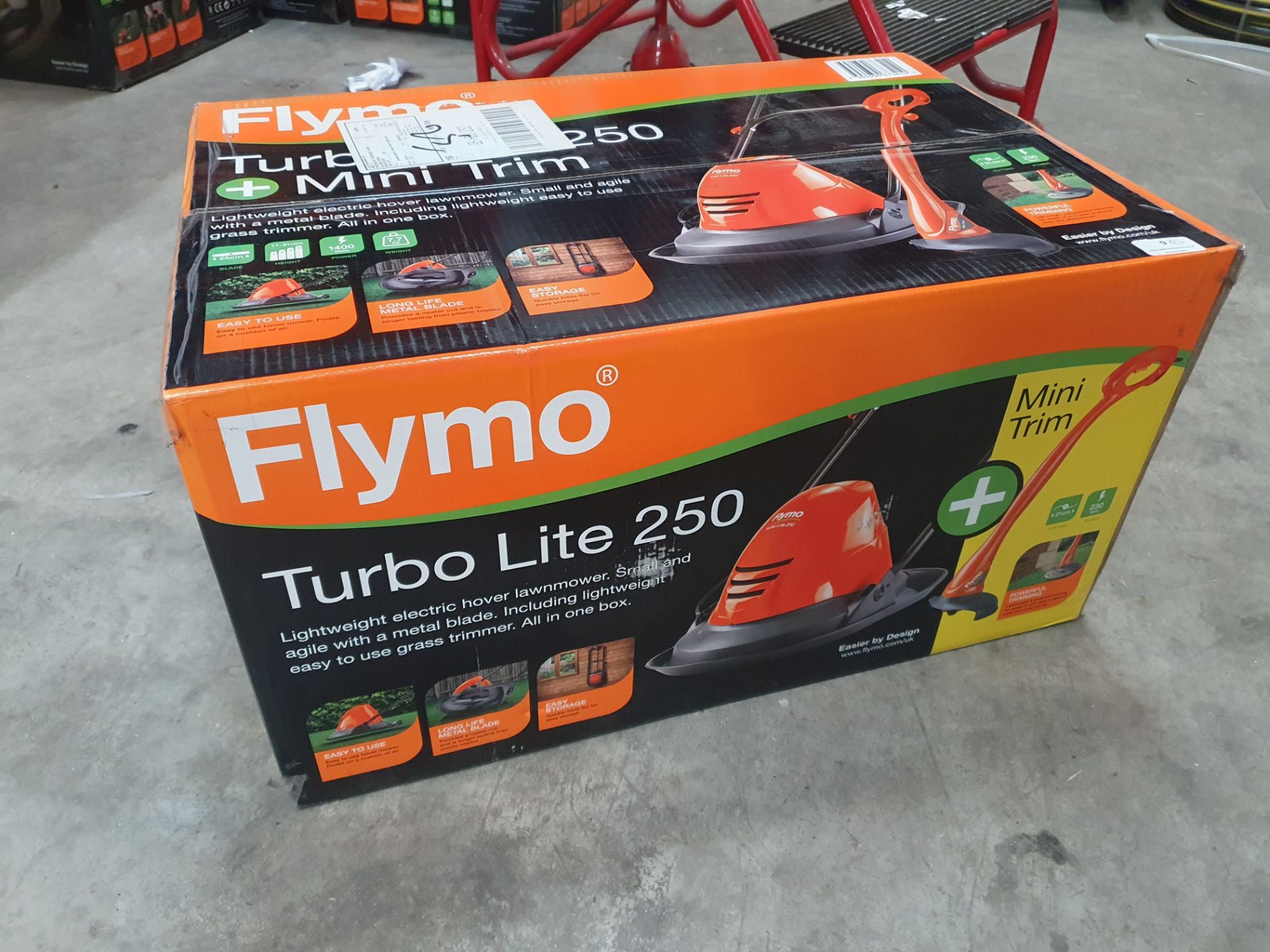 * Flymo Turbolite 250 lightweight electric hover mower and grass trimmer