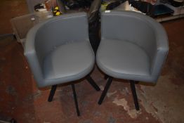 *Two Grey Faux Leather Corner Chairs