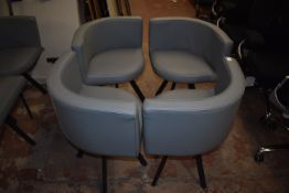 *Four Grey Faux Leather Corner Chairs