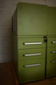 *Green Storage Unit with Three Drawer Filing Cabin