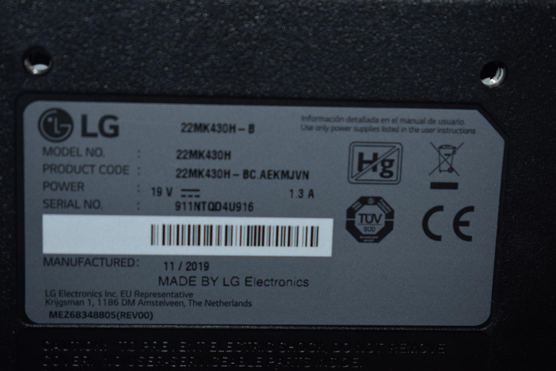 *Three LG Monitors 22MK430H - Image 2 of 2