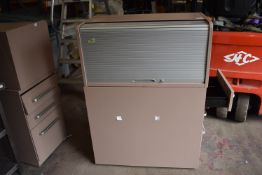 *Brown Storage Unit with Three Drawer Filing Cabin