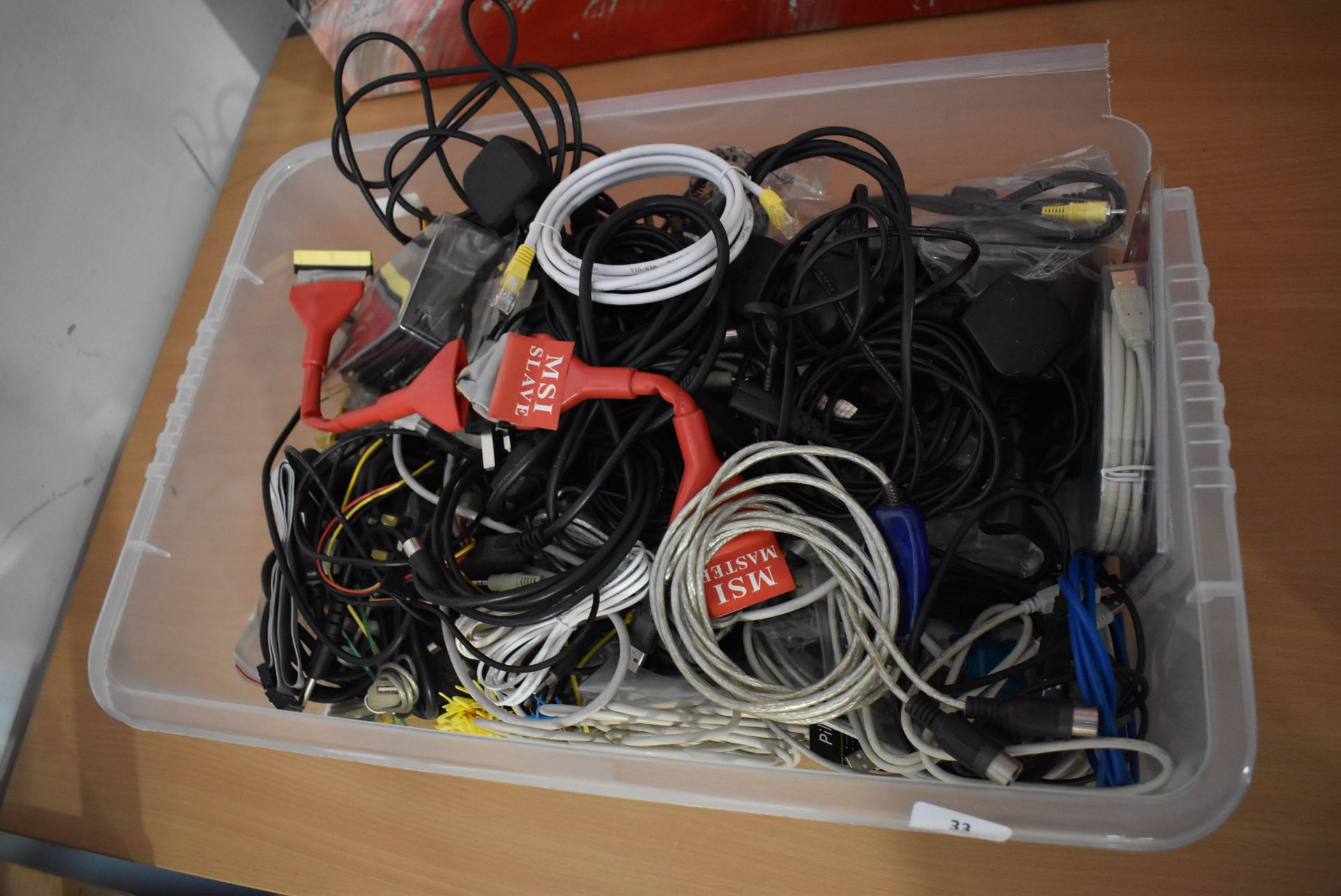 *Box of Various Computer and Power Cables etc.