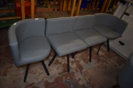 *Four Grey Faux Leather Chairs Including Two Corne