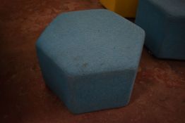 *Six Blue Hexagon Pouffes