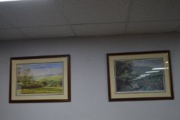 Two Signed Framed Swaledale Prints by Keith Mellin