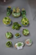 Twelve Ornament Frogs, Trinket Boxes, etc.