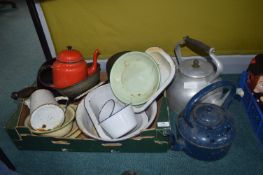 Vintage Enamel Kitchenware, Kettles etc.