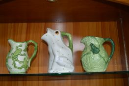 Three Italian Frog Jugs