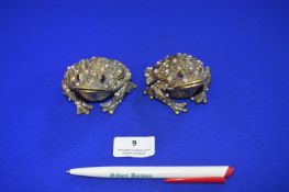 Two Jewelled Frog Trinket Boxes by Lisbeth Dahl