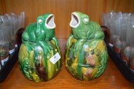 Two Frog Pottery Jugs