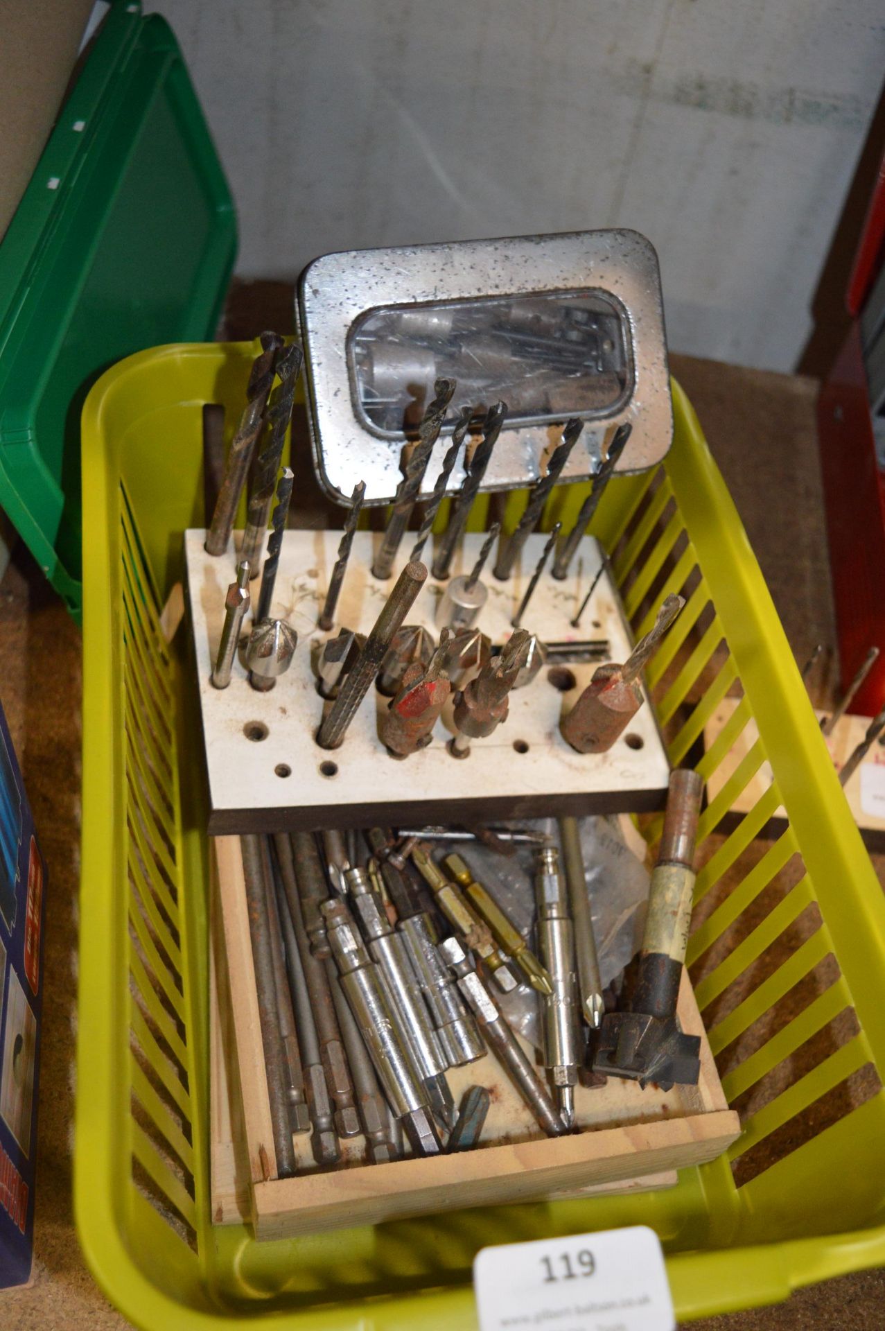 Tray of Assorted Countersink, Steel, and Woodworki