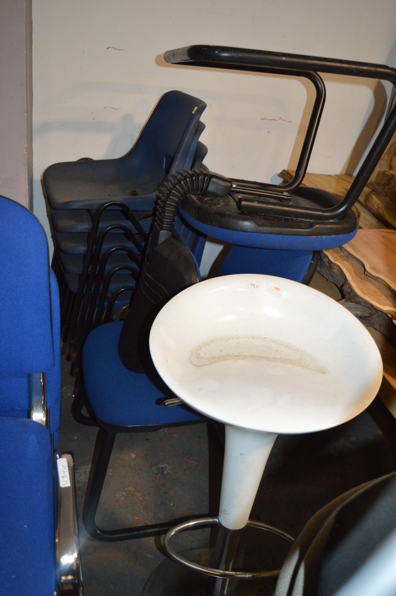 Large Quantity of Assorted Stackable Chairs and a - Image 2 of 3