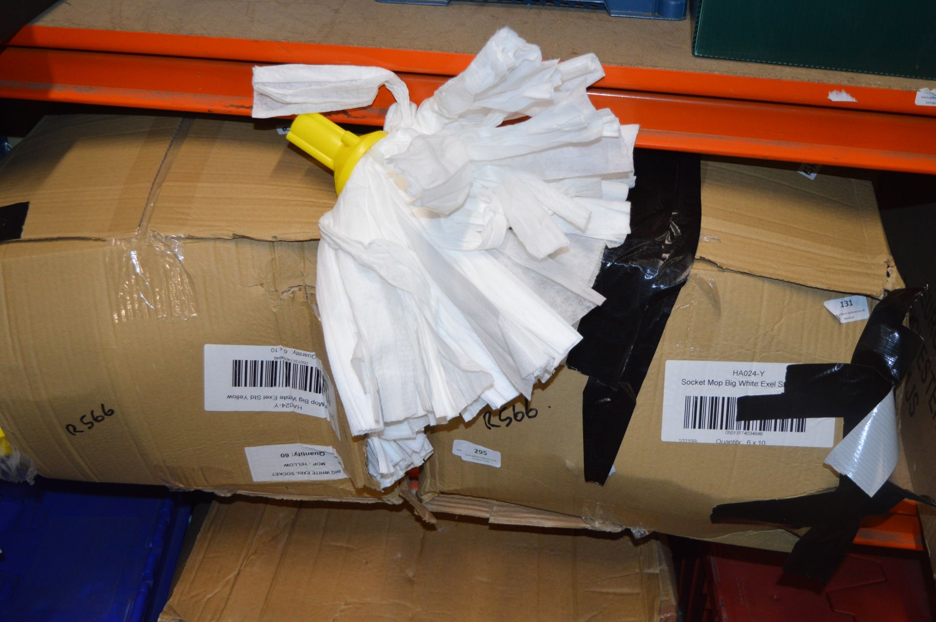 Two Boxes of Big White XL Socket Mop Heads ~120 (n