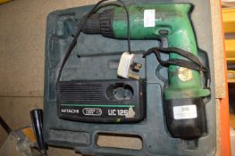 *Hitachi Cordless Drill with Battery & Charger
