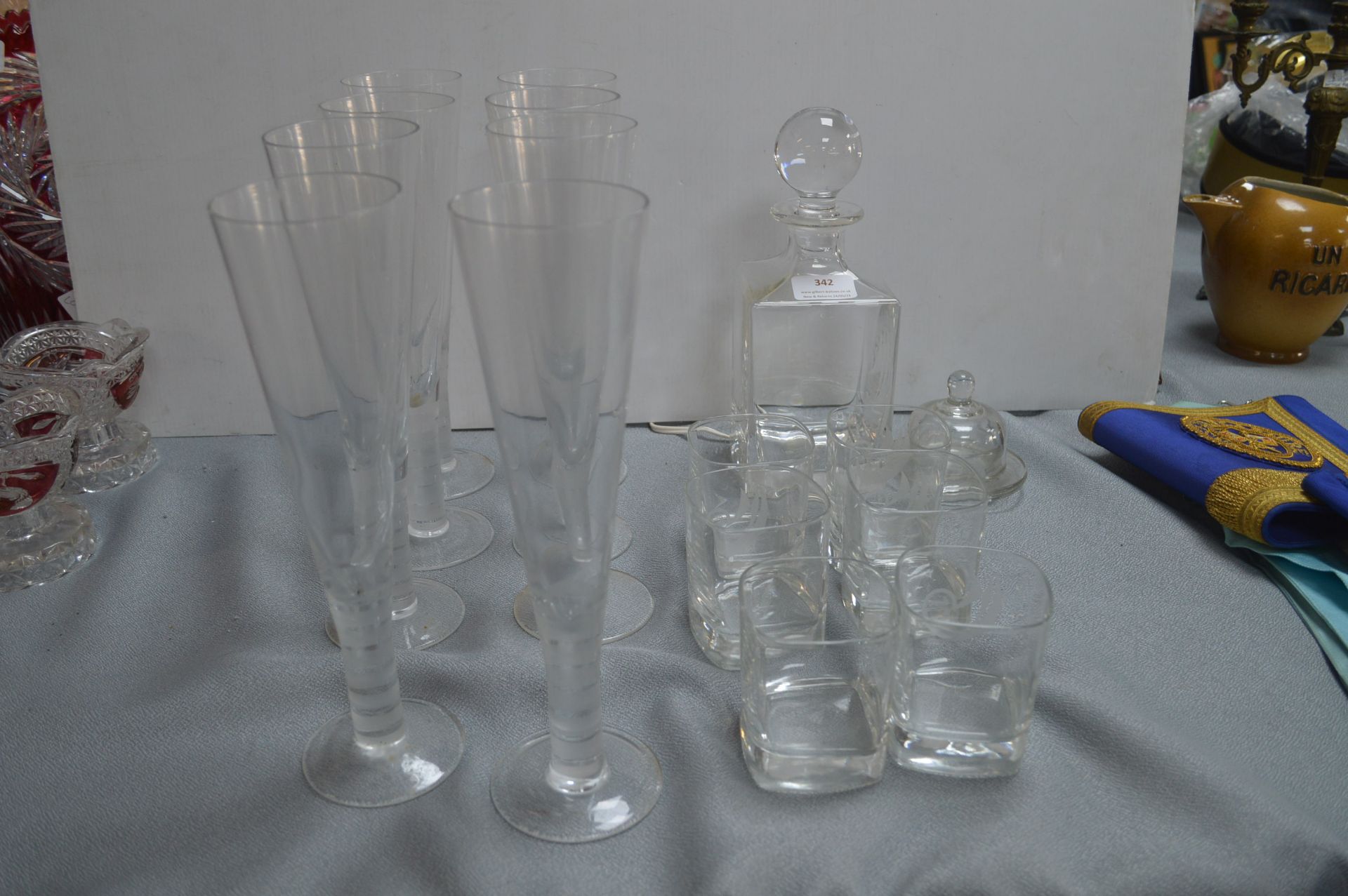 Decanter and Drinking Glasses